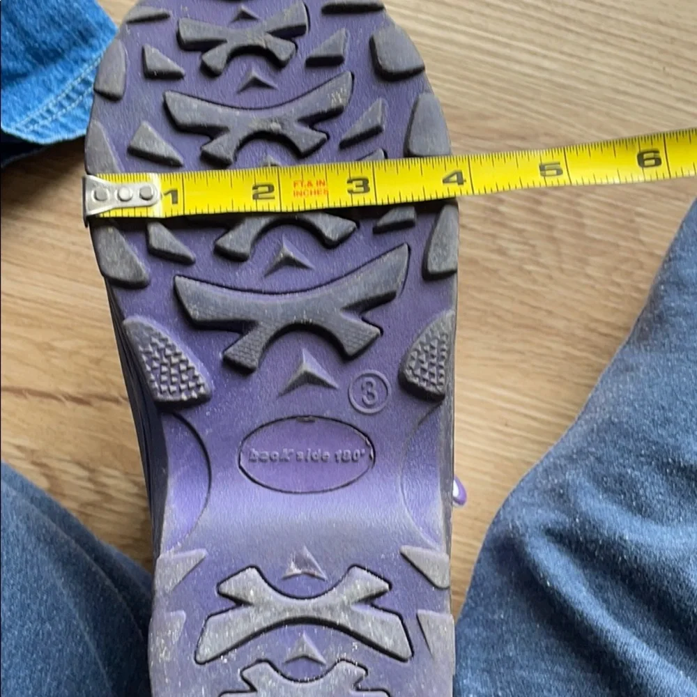 Purple girls winter rubber snow boots size 3